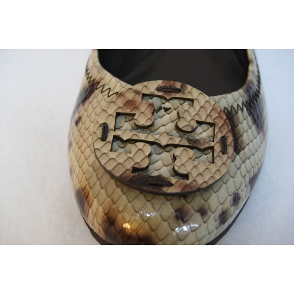 Tory Burch Womens Reva Monarch Snake Printed Ballet Flats Size 8 Brown Multi NWB - Picture 2 of 5